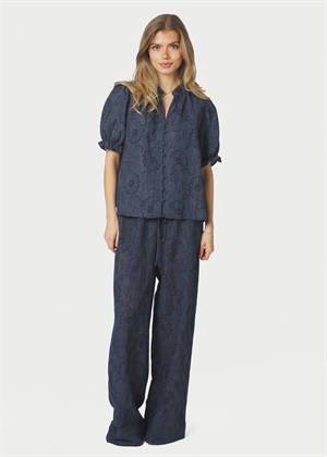 Zika flower stripe bluse Dark Blue Neo Noir 